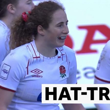 Women's Six Nations: England's Abby Dow scores hat-trick try against Italy