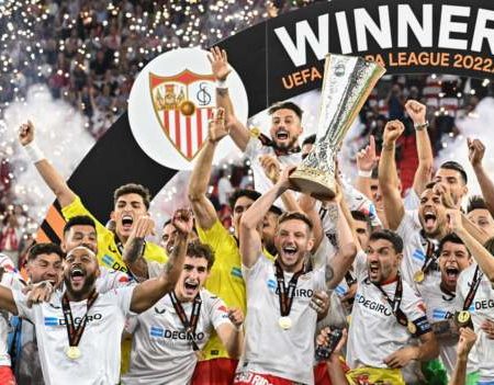 Sevilla 1-1 Roma (4-1 on penalties): Spanish side make history as Mourinho throws medal into crowd