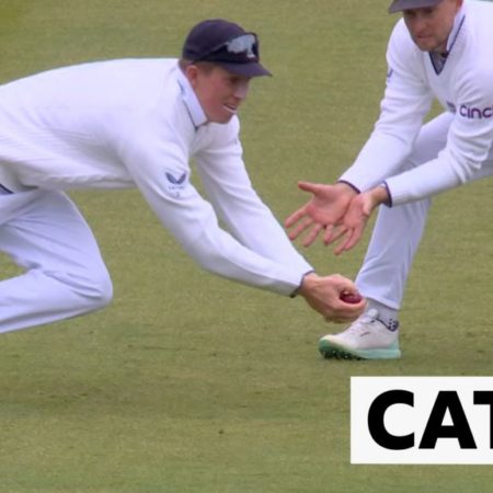 England v Ireland: Zak Crawley catches Andrew Balbirnie off Stuart Broad