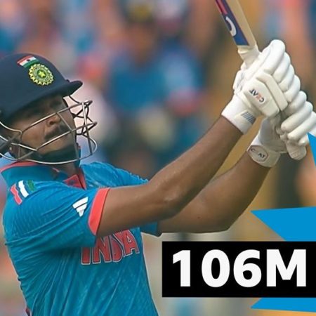 India's Shreyas smashes biggest six of 2023 World Cup