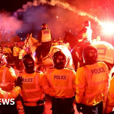 Police injured as objects thrown at officers outside Villa Park